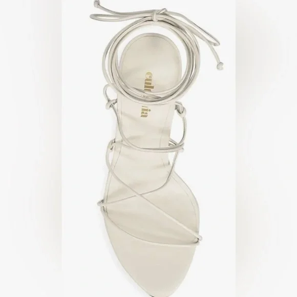 Cult Gaia Soleil lace up heel. Size 7.5. Off white - Picture 2 of 11